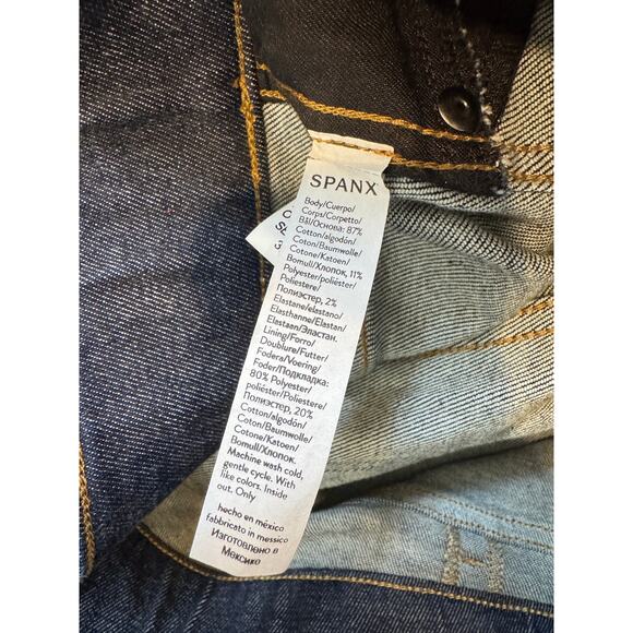 SPANX NWT Cuffed Straight Leg Denim Jeans Raw Indigo Size 3X Petite Plus Sized - Picture 11 of 12